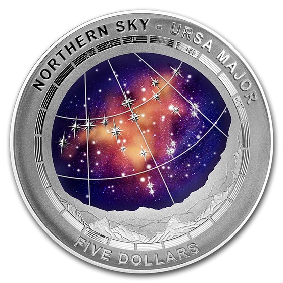 2016 Australia Silver $5 Color Domed Northern Sky Ursa Major Prf 2016 Australia Silver $5 Color Domed Northern Sky Ursa Major Prf